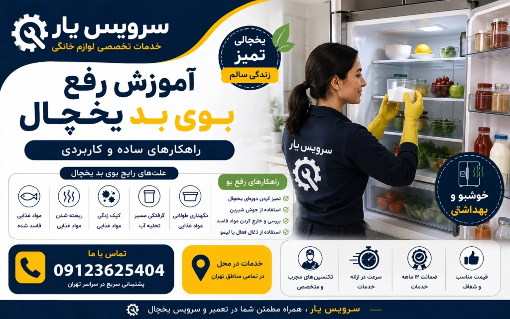 آموزش رفع بوی بد یخچال